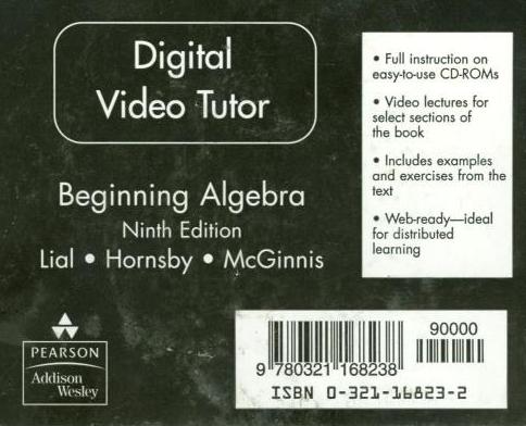 Digital Video Tutor: Beginning Algebra 9th