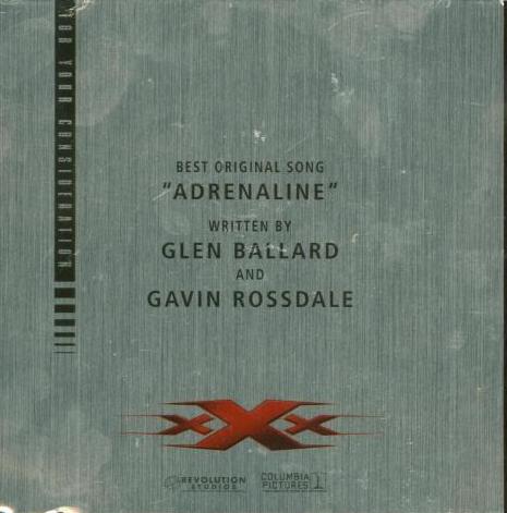 For Your Consideration: XXX Best Original Song: Adrenaline Promo w/ Artwork