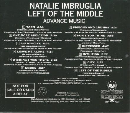 Natalie Imbruglia: Left Of The Middle Advance Promo