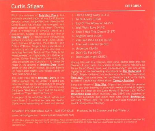 Curtis Stigers: Brighter Days Advance Promo