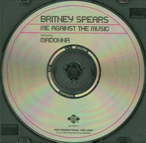 Britney Spears Featuring Madonna: Me Against The Music 4-Track Promo w/ No Artwork