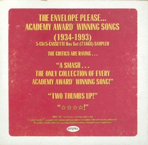 The Envelope Please...Academy Award Winning Songs 1934-1993 Sampler Promo w/ Artwork