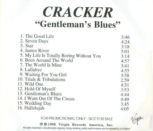 Cracker: Gentleman's Blues Advance Promo - NeverDieMedia
