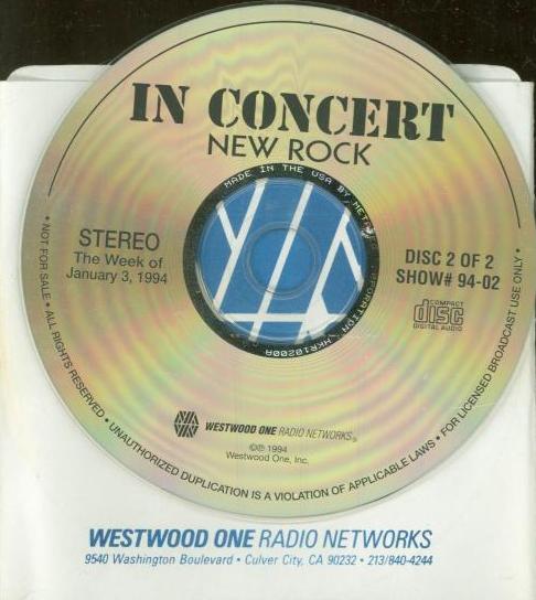 Stone Temple Pilots: In Concert New Rock Show #94-02 Disc 2 Promo w/ Set List