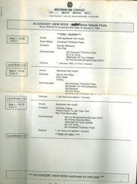Stone Temple Pilots: In Concert New Rock Show #94-02 Disc 2 Promo w/ Set List