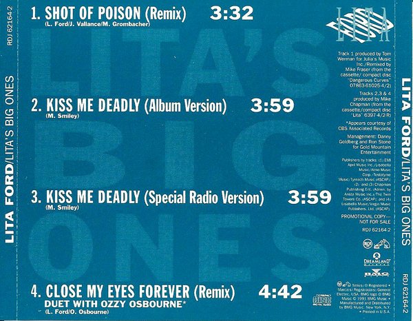 Lita Ford: Lita's Big Ones Promo