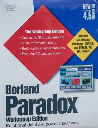 Borland Paradox 4.5 Workgroup w/ Manual