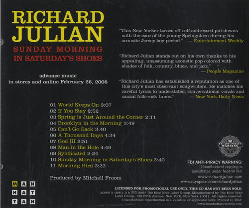 Richard Julian: Sunday Morning In Saturday's Shoes Advance Promo