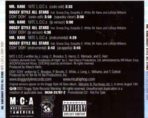 Mr. Kane / Doggy Style Allstars: Nite L.O.C.s / Doh' Doh' Promo
