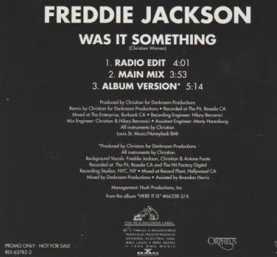 Freddie Jackson: Was It Something Promo