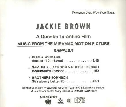 Jackie Brown: Music From The Miramax Motion Picture Sampler Promo