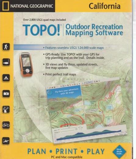 TOPO! Outdoor Recreation Mapping Software California