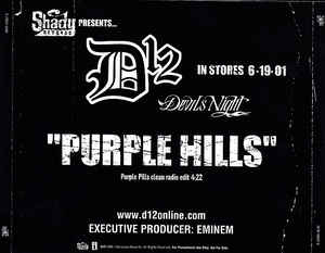 D12: Purple Hills: Clean Radio Edit Promo w/ Back Artwork - NeverDieMedia