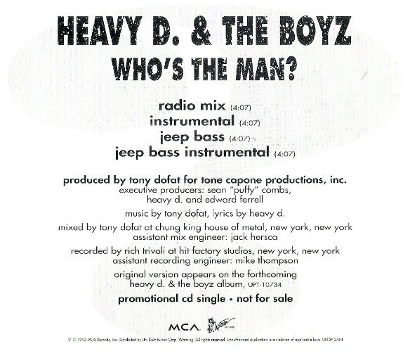 Heavy D. & The Boyz: Who's The Man? Promo