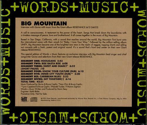 Big Mountain: Words + Music Promo - NeverDieMedia