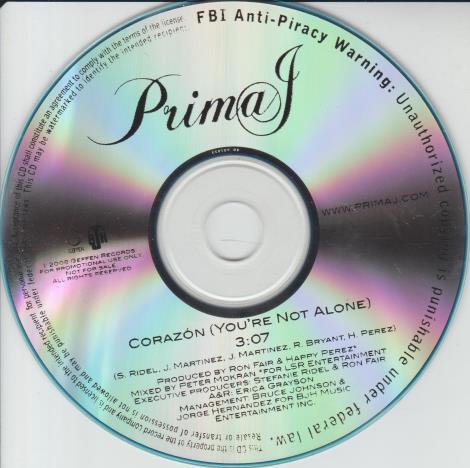 Prima J: Corazon (You're Not Alone) (Not Radio) Promo
