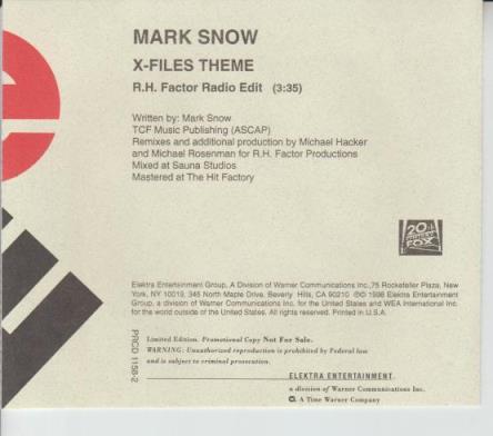 Mark Snow: X-Files Theme: R.H. Factor Radio Edit Promo