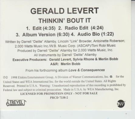 Gerald Levert: Thinkin' Bout It Promo