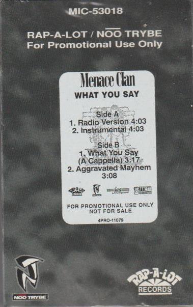 Menace Clan: What You Say / Aggravated Mayhem Promo w/ Artwork