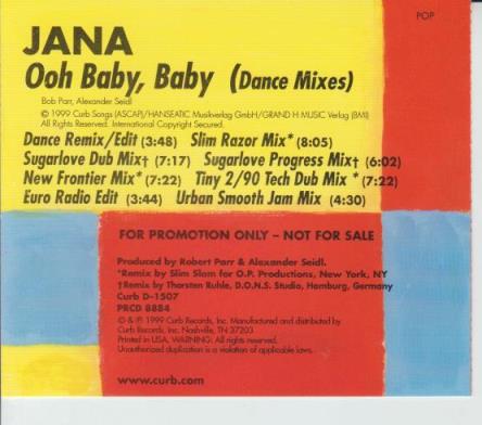 Jana: Ohh Baby, Baby (Dance Mixes) Promo