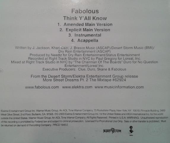 Fabolous: Think Y'All Know Promo