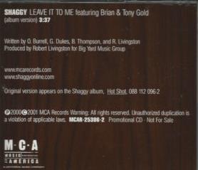 Shaggy: Leave It To Me Promo
