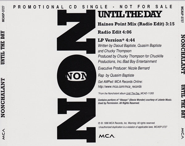 Nonchalant: Until The Day Promo
