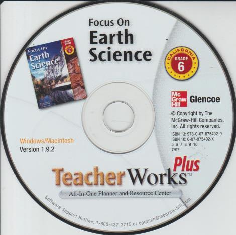 Glencoe Focus On Earth Science: TeacherWorks Grade 6 Plus
