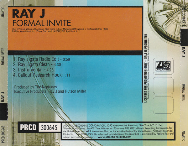 Ray J: Formal Invite  PRCD 300645 Promo