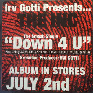 Irv Gotti Presents The Inc: Down 4 U DEFR 15587-2 Promo w/ Artwork