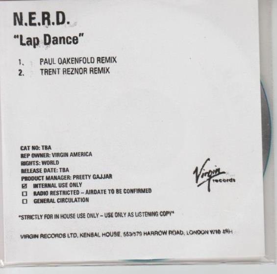 N*E*R*D: Lap Dance Remixes Promo w/ Artwork