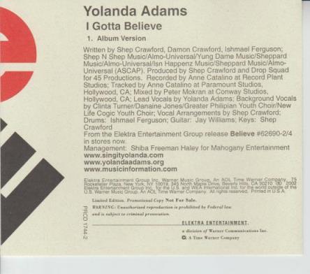 Yolanda Adams: I Gotta Believe Promo