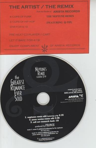 The Artist Formerly Known As Prince: The Greatest Romance Ever Sold: Neptunes Remix Promo