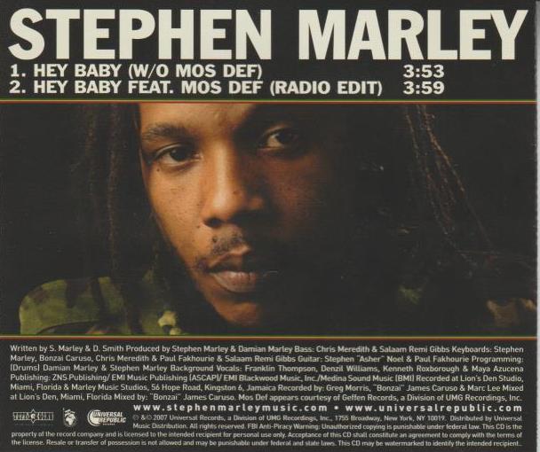 Stephen Marley: Hey Baby Promo