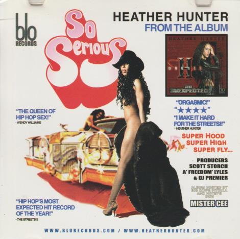 Heather Hunter: So Serious / Freak Like Me / In Love Promo w/ Artwork - NeverDieMedia