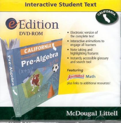McDougal Littell California Pre-Algebra: Interactive Student Text - NeverDieMedia