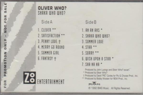 Oliver Who?: Shaka Who Who? Advance Promo w/ Artwork