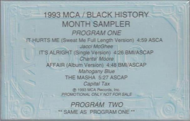 1993 MCA / Black History Month Sampler Promo w/ Artwork