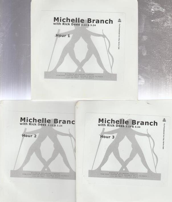 Michelle Branch With Rick Dees 3-Disc Set Promo w/ Artwork