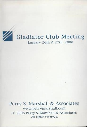 Gladiator Club Meeting By Perry S. Marshall & Associates 7-Disc Set