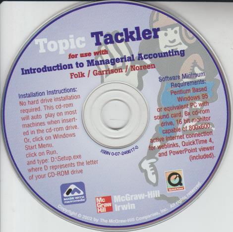 Topic Tackler For Use With Introduction To Managerial Accounting