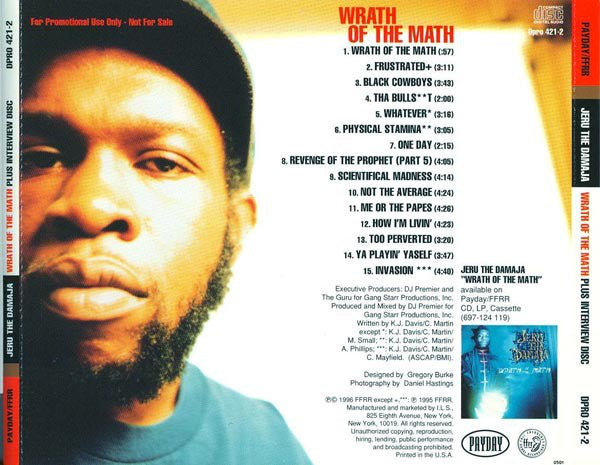 Jeru The Damaja: Wrath Of The Math 2-Disc Set Promo w/ Artwork