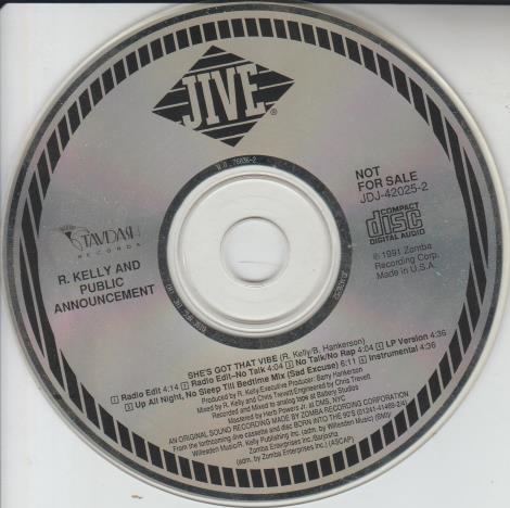 R. Kelly & Public Announcement: She's Got That Vibe Promo, No Artwork