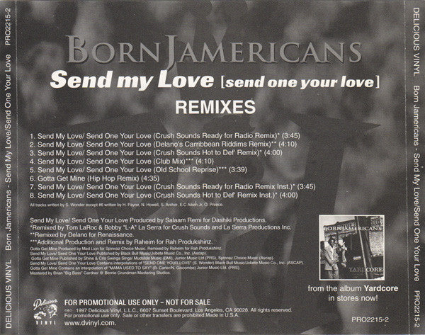 Born Jamericans: Send My Love: Send One Your Love: Remixes Promo