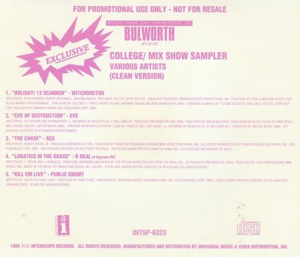 Music From The Soundtrack Of Bulworth: College / Mix Show Sampler Promo