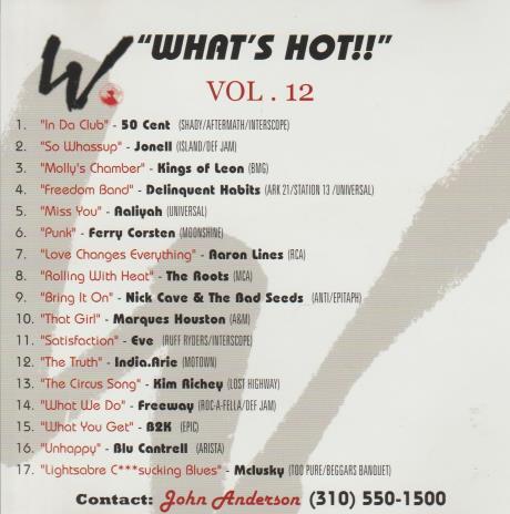 What's Hot!! Vol. 12 Promo w/ Artwork