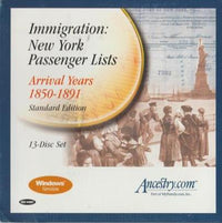 Ancestry: Immigration: New York Passenger Lists: Arrival Years: 1850-1891 13-Disc Set