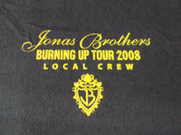 Jonas Brothers Burning Up Tour 2008 Local Crew T-Shirt XL