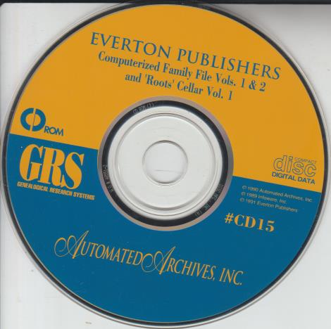 GRS: Everton Publishers: Computerized Family File Vol. 1 & 2 & Root Celler Vol. 1