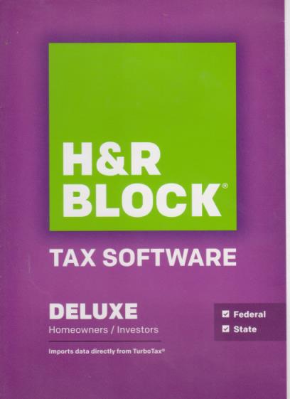 H&R Block Tax Software 2014 Federal State Deluxe